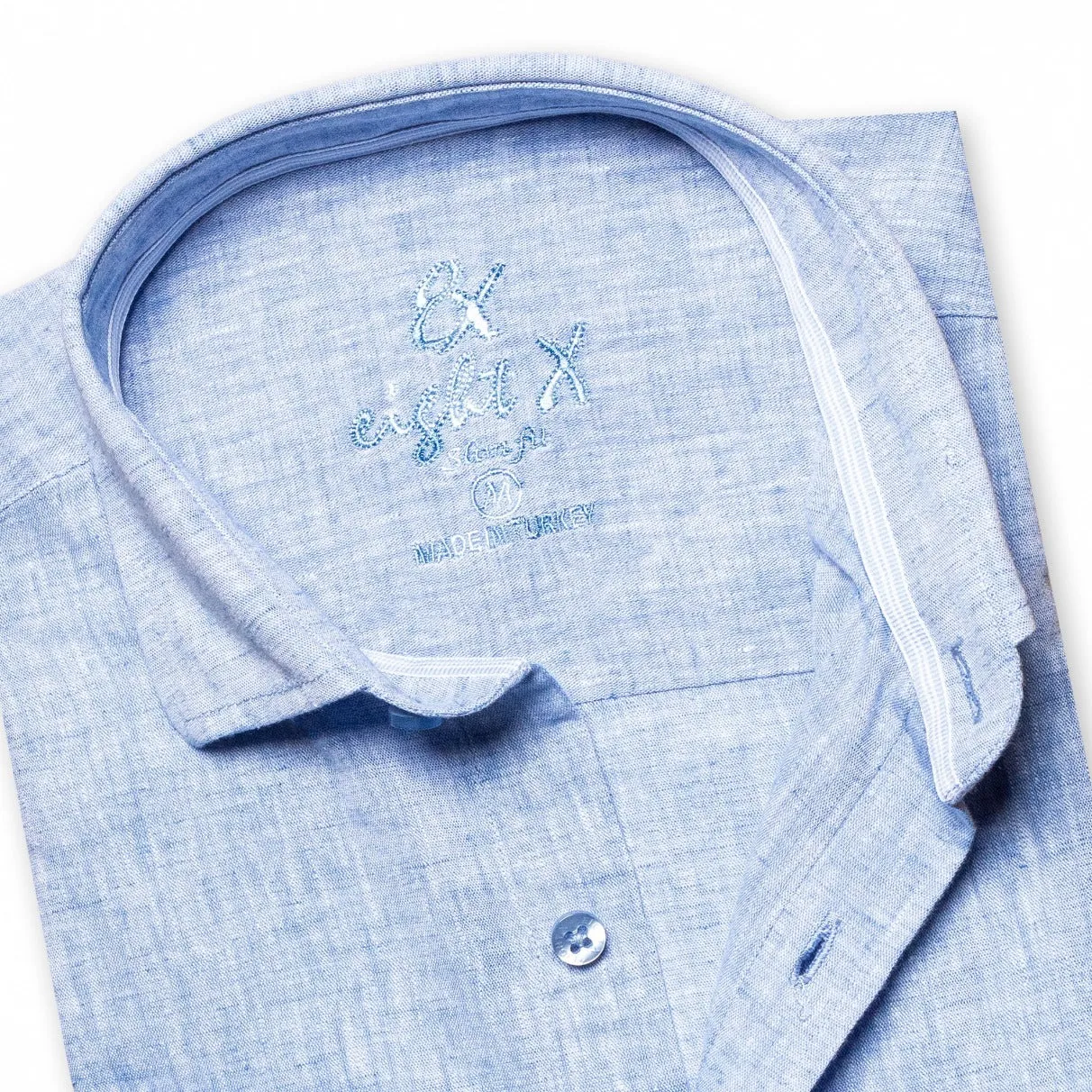 100% Linen Button Down Shirt - Blue