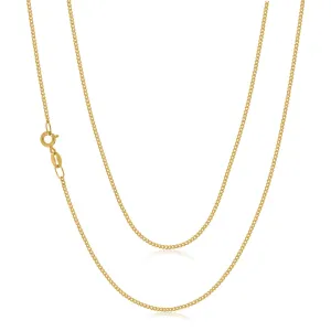 9ct Yellow Gold 55cm Diamond Cut Curb Chain