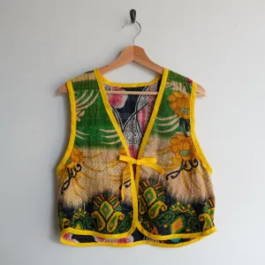 Amelia Vest Green and Yellow Floral L060