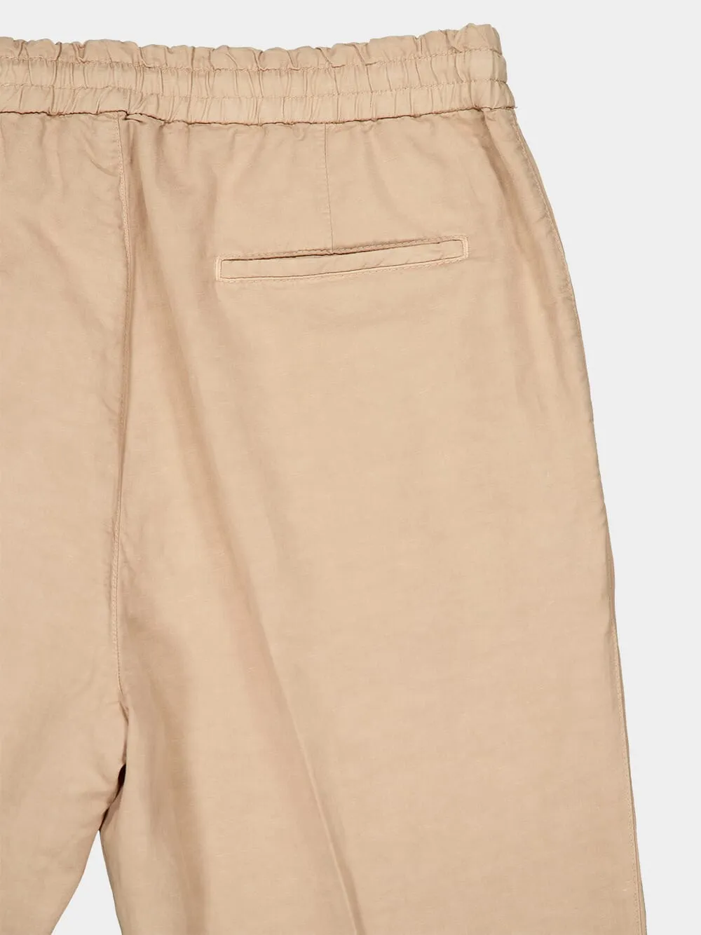 Beige Linen-Blend Chinos