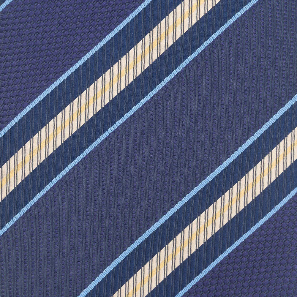 Blue Classic Stripes Woven Silk Tie