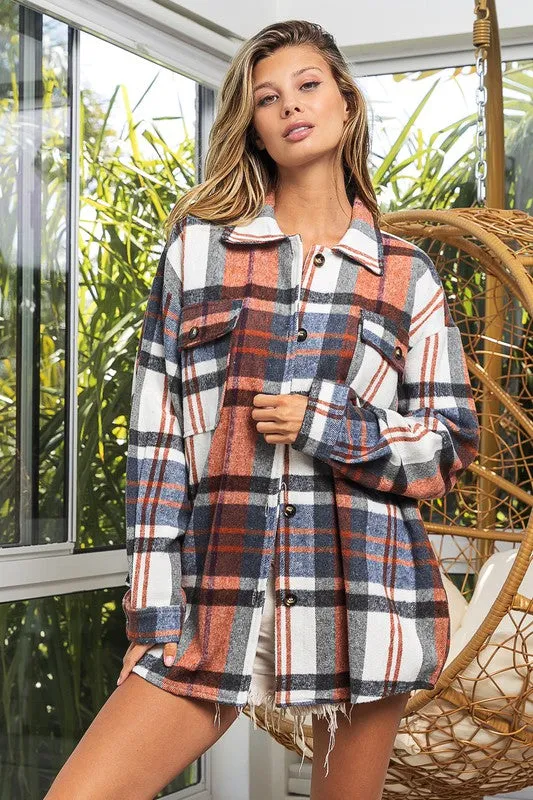 Brandy Plaid Textured Shirt