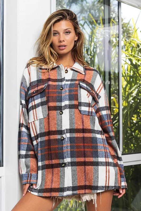 Brandy Plaid Textured Shirt