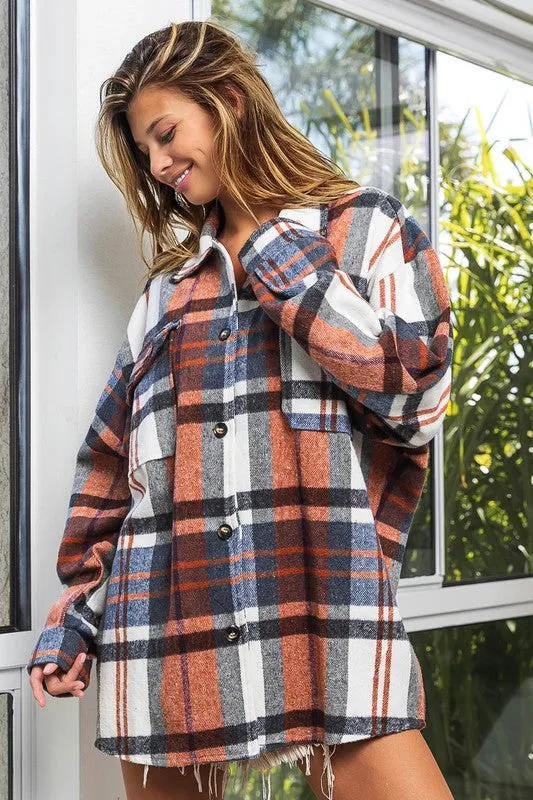 Brandy Plaid Textured Shirt