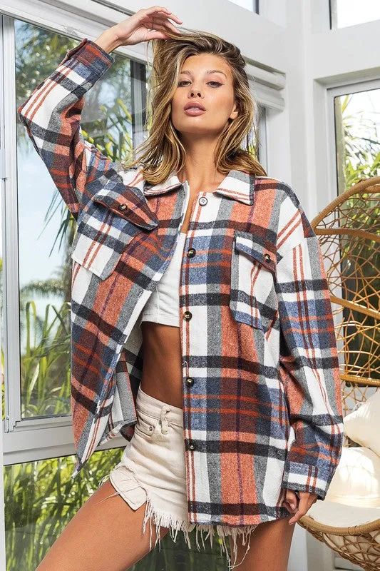 Brandy Plaid Textured Shirt