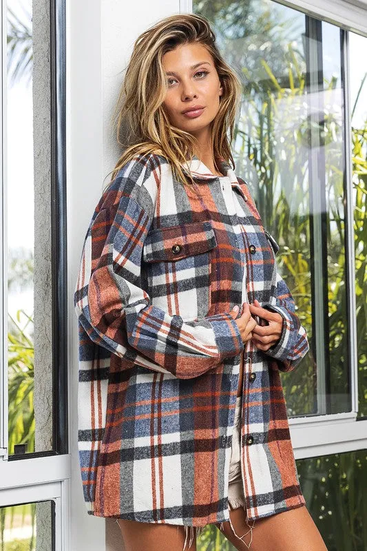 Brandy Plaid Textured Shirt