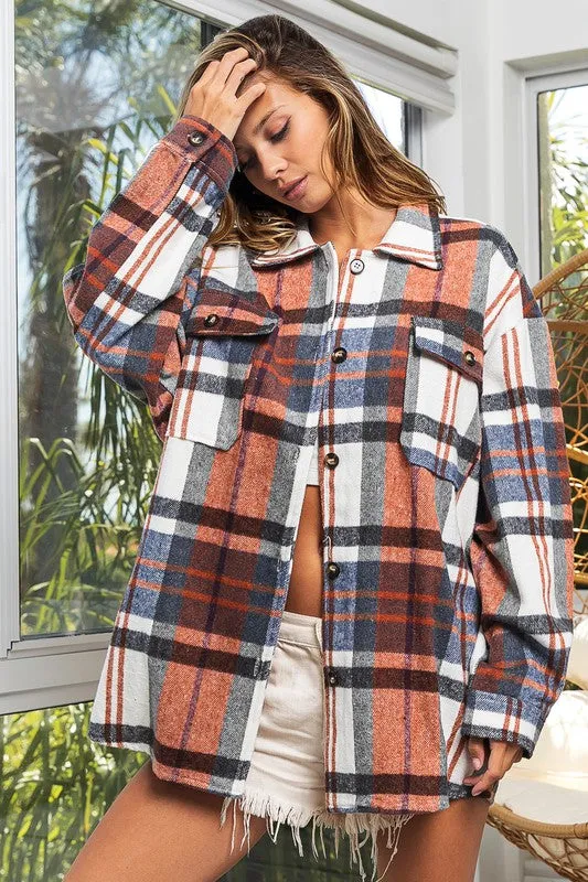 Brandy Plaid Textured Shirt