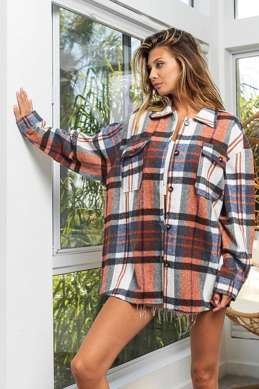 Brandy Plaid Textured Shirt