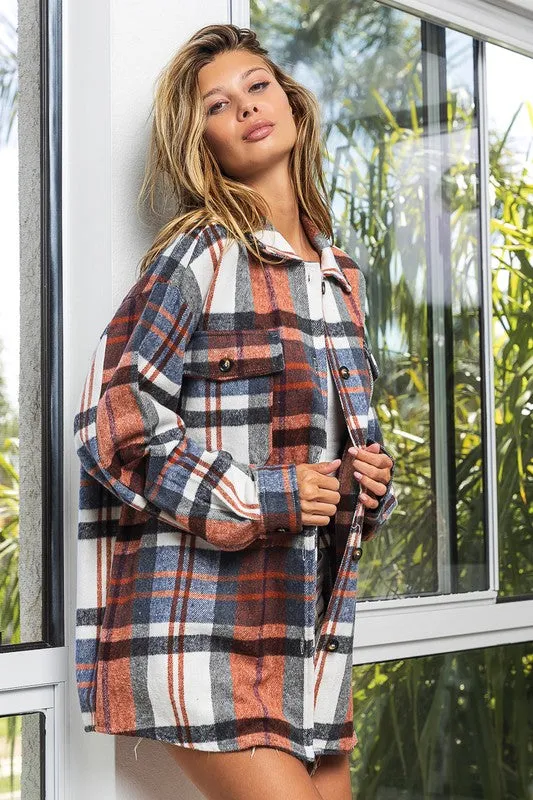 Brandy Plaid Textured Shirt