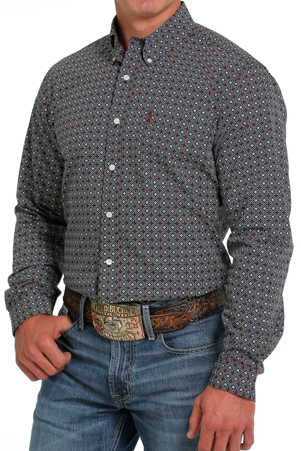 Cinch Men's Modern Fit Navy Shirt