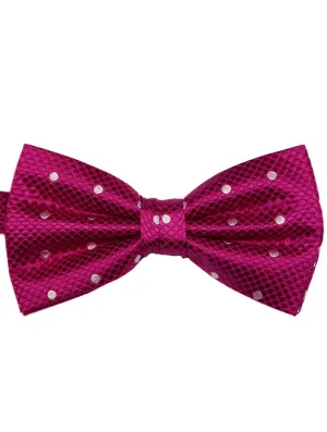 DÉCLIC Classic Spot Bow Tie - Fuschia/White