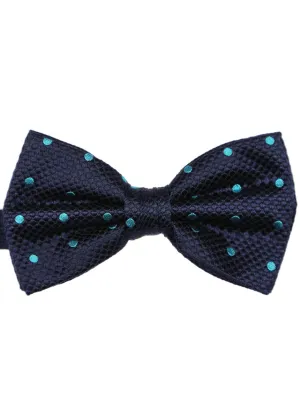 DÉCLIC Classic Spot Bow Tie - Navy/Aqua