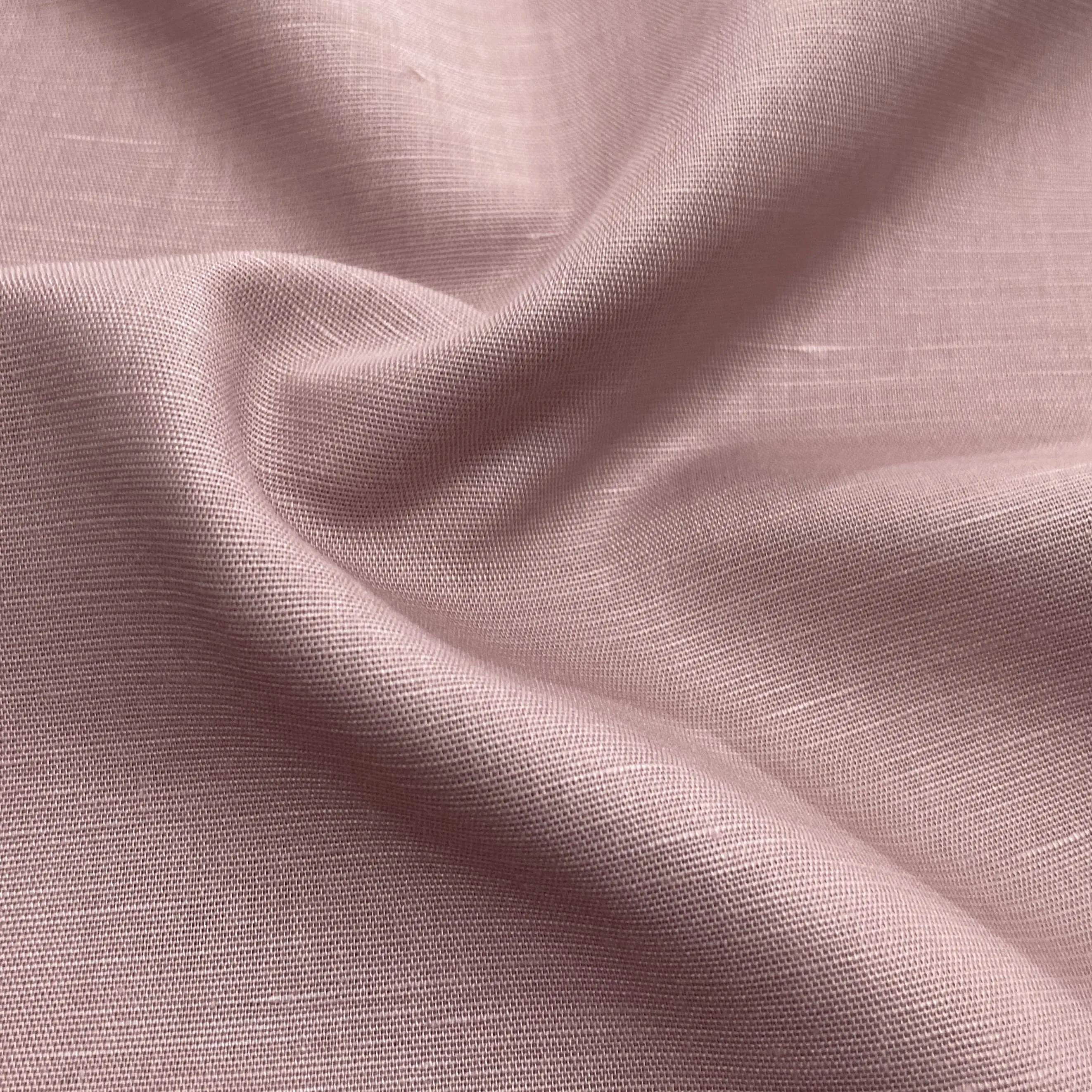 Dull Pink Solid Cotton Linen Fabric