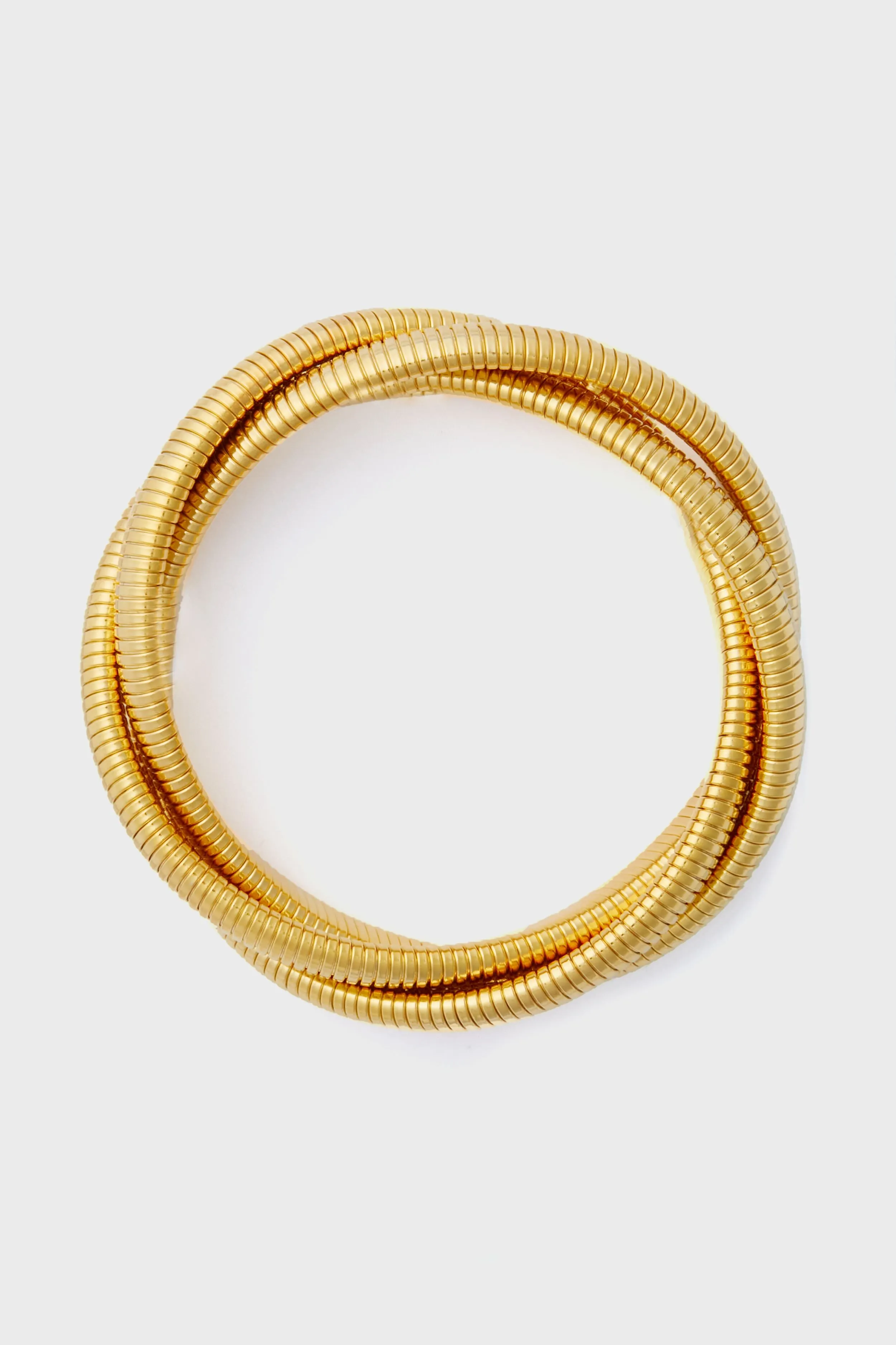 Gold Large Triple Twisted Cobra Bracelet