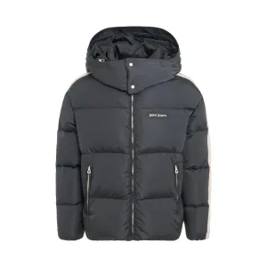 Hooded Track Down Jacket in Dark Grey