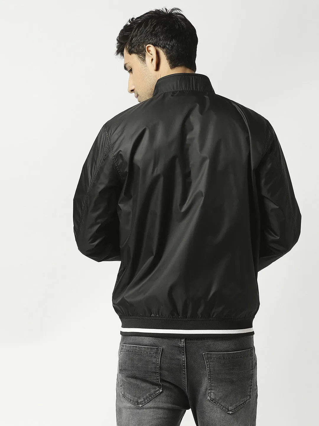 Jet Black Bomber Jacket