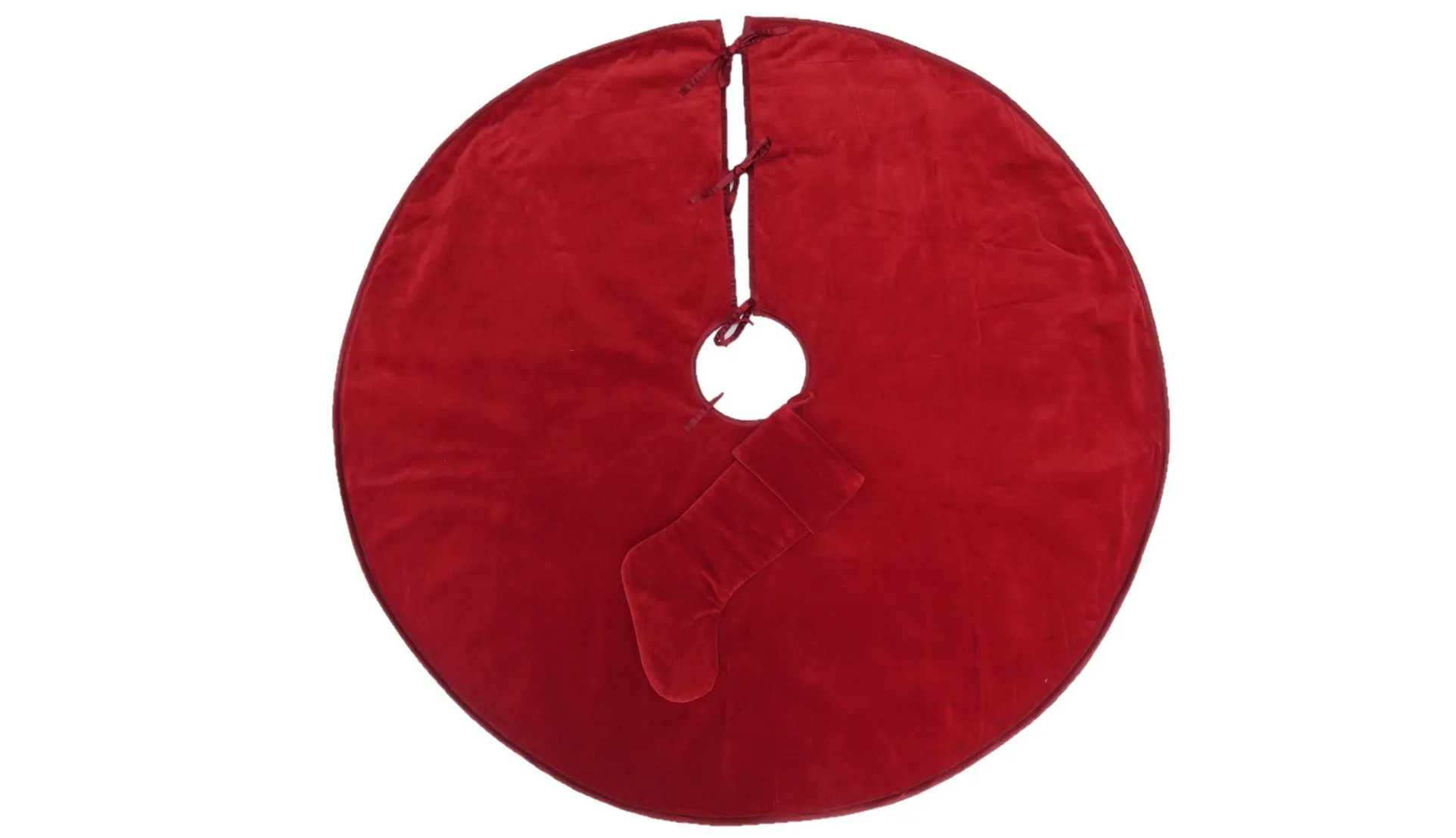 Luxurious Classic Velvet Tree Skirt-garnet Red