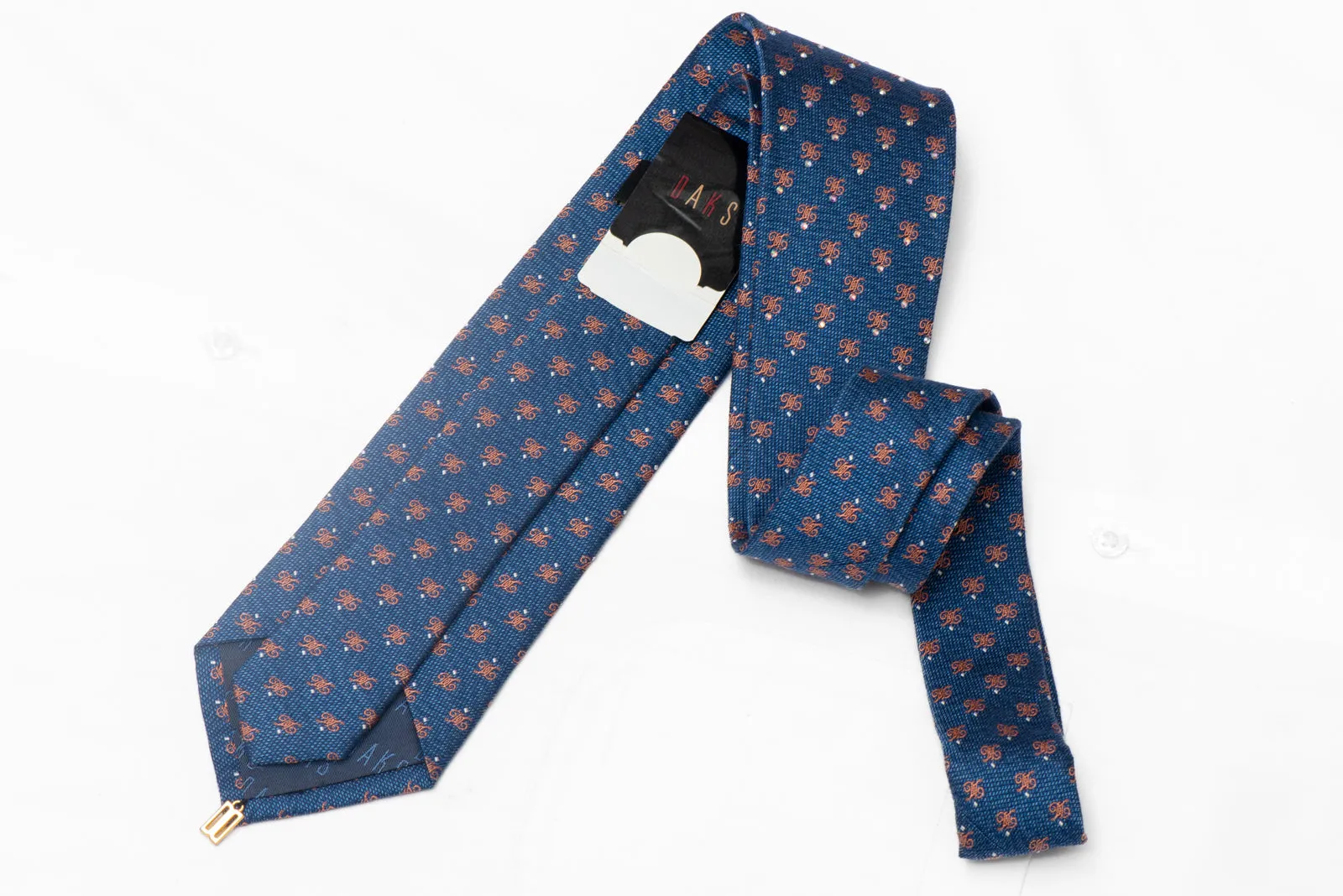 Monogram On Blue Rhinestone Silk Tie