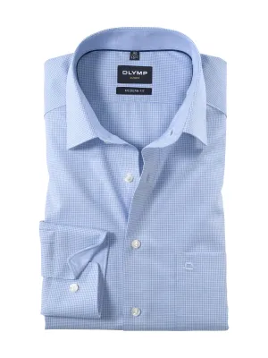 OLYMP -  Luxor Modern Fit Blue Check Shirt