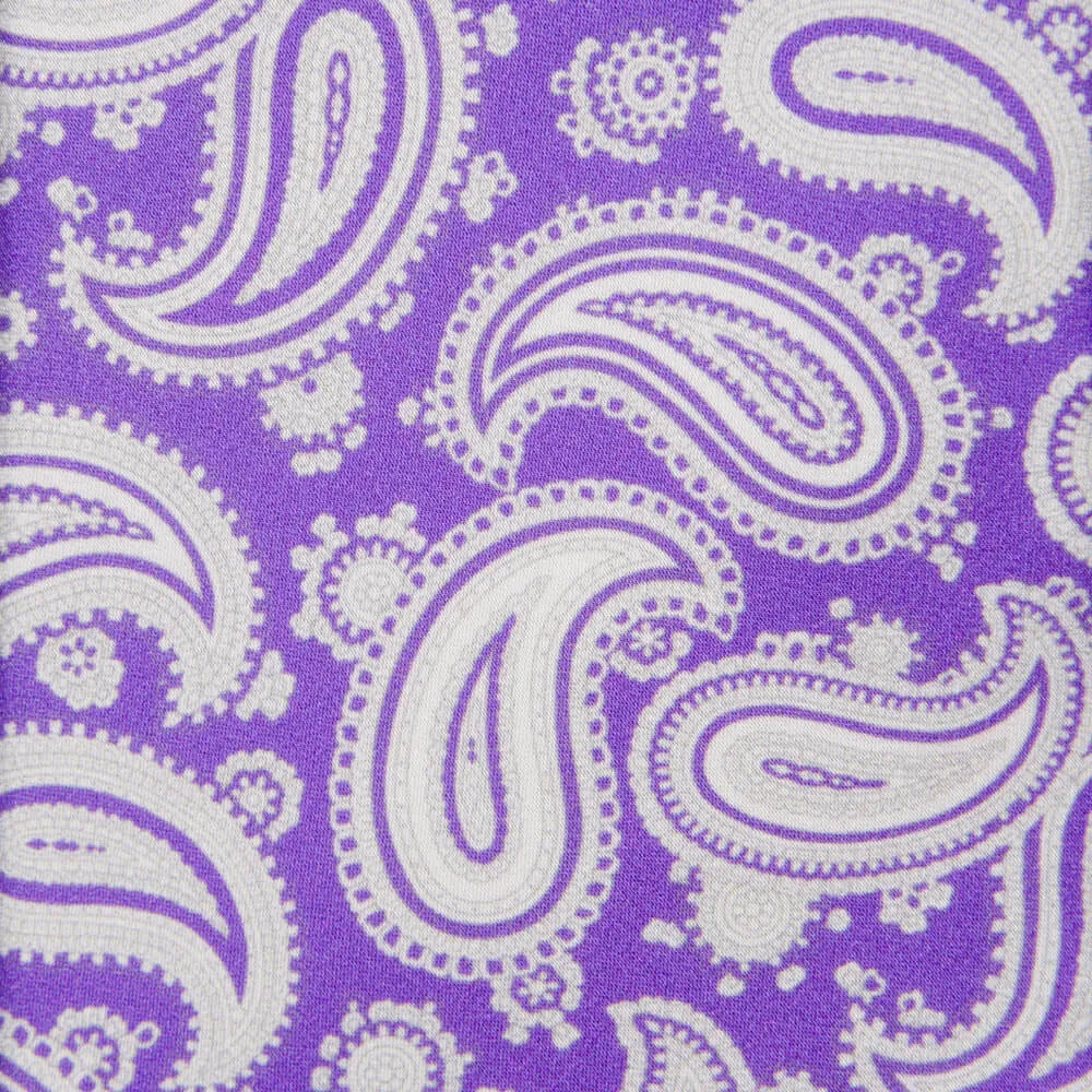 Purple Paisley Motif Silk Tie