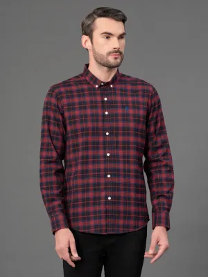 RedTape Dusky Olive Checked Shirt for Men | Classic & Versatile