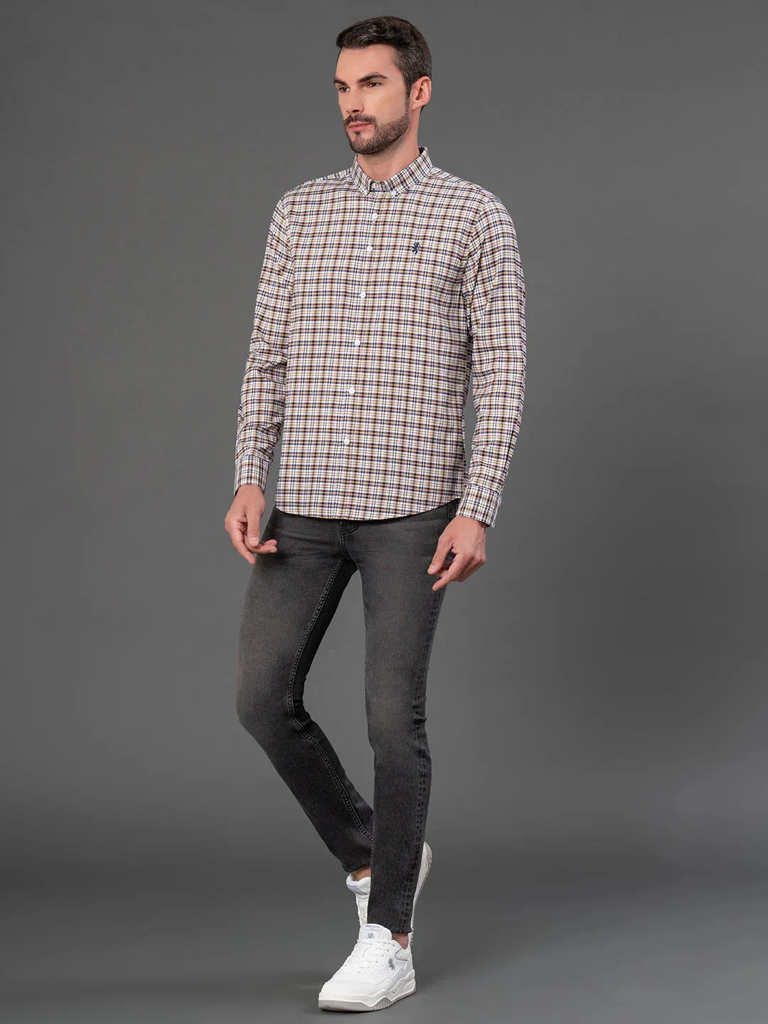 RedTape Stone  Checked Shirt for Men | Classic & Versatile