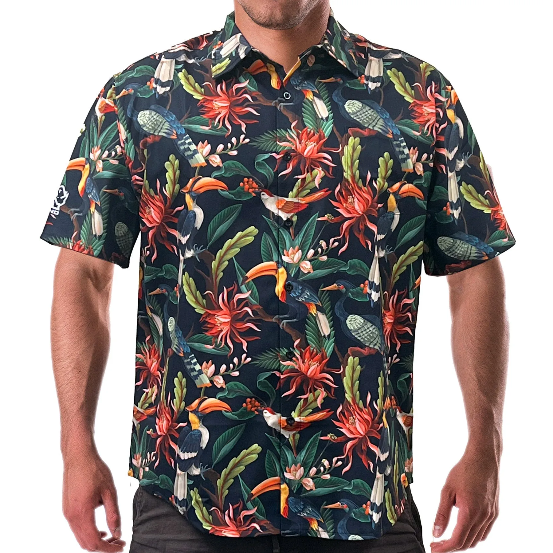 Rhino Saturday Social Button Down Shirt - Tropical Evening