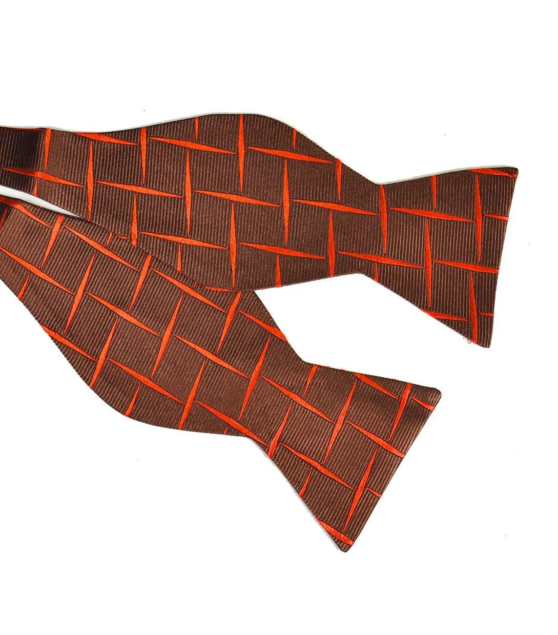 Rust Brown Silk Bow Tie and Pocket Square Set