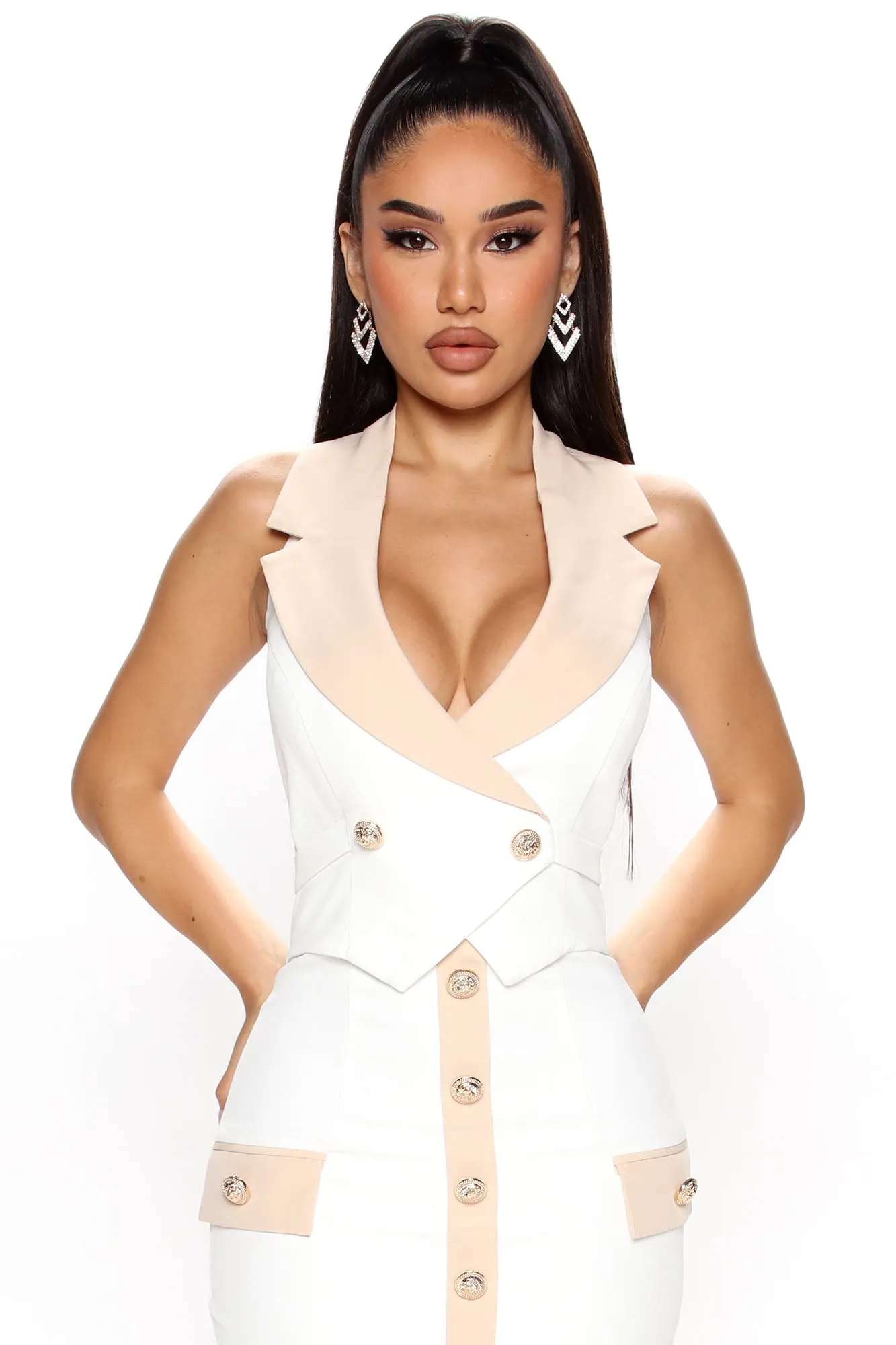 Sevyn Blazer Dress - White/combo