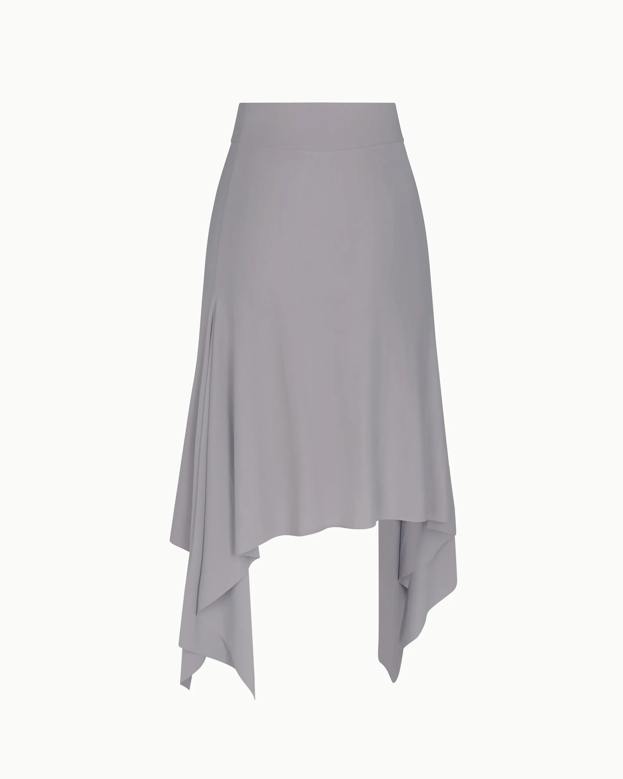 Sleek Stretch Asymmetrical Skirt | Steel Grey