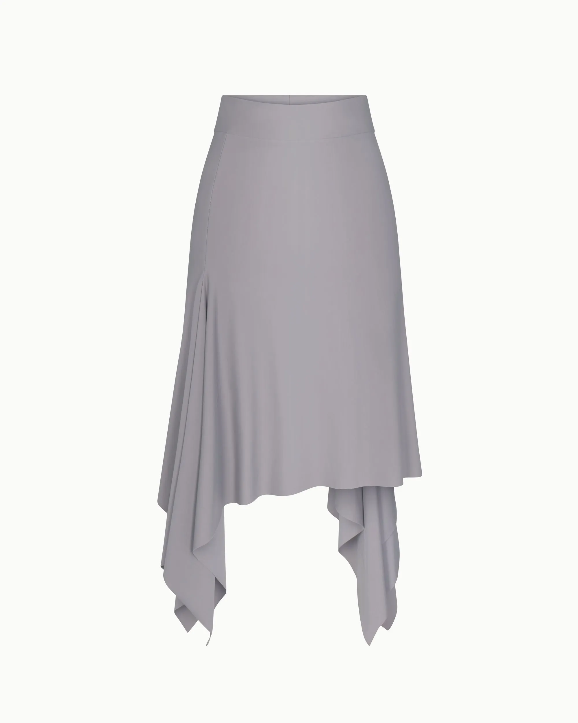 Sleek Stretch Asymmetrical Skirt | Steel Grey