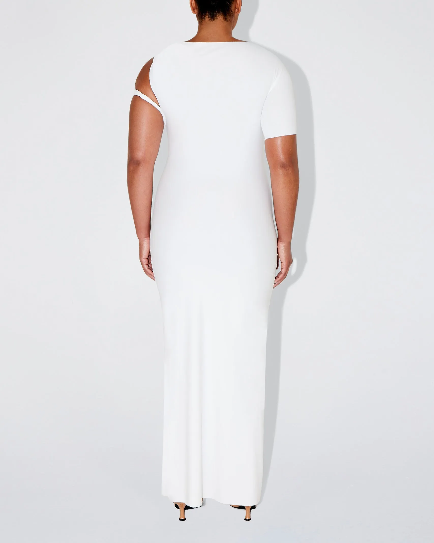 Sleek Stretch Twist Maxi Dress | Bright White