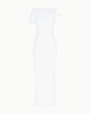 Sleek Stretch Twist Maxi Dress | Bright White