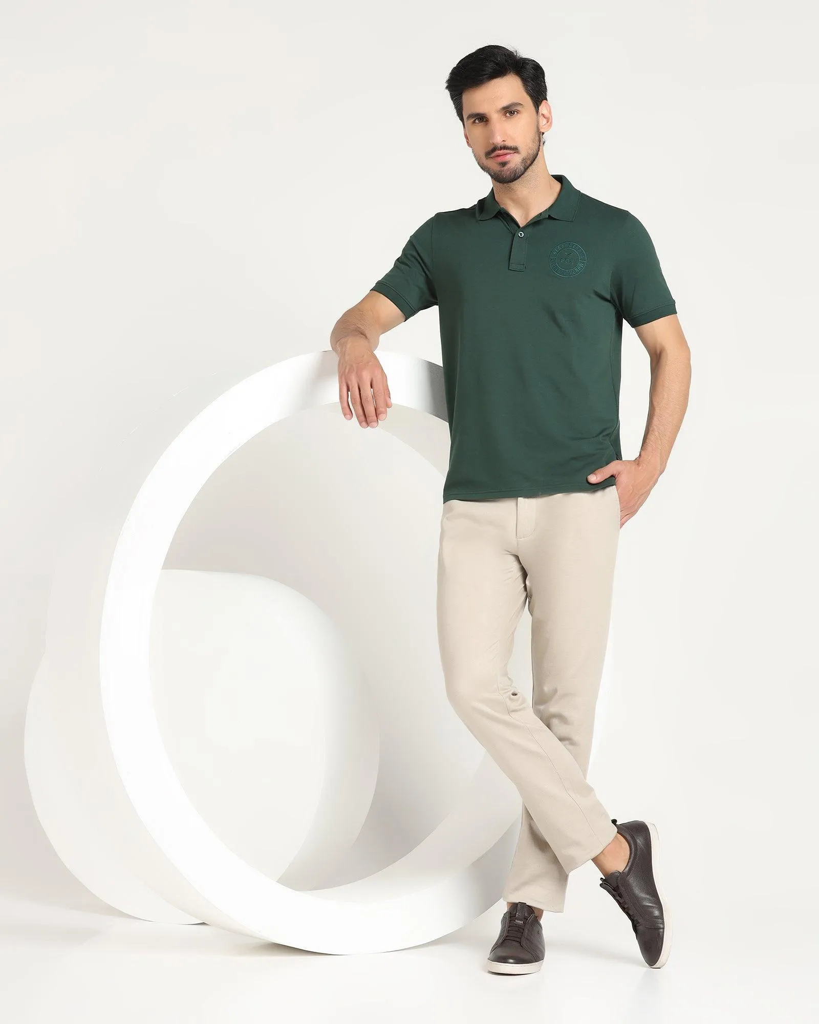 Slim Fit B-91 Casual Cream Printed Khakis - Reno