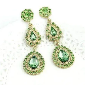 Sophia Green Crystal Drop Earrings