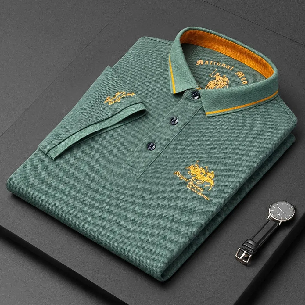 Summer Mens Embroidered Polo Shirts Short Sleeve Shirt Luxury ™