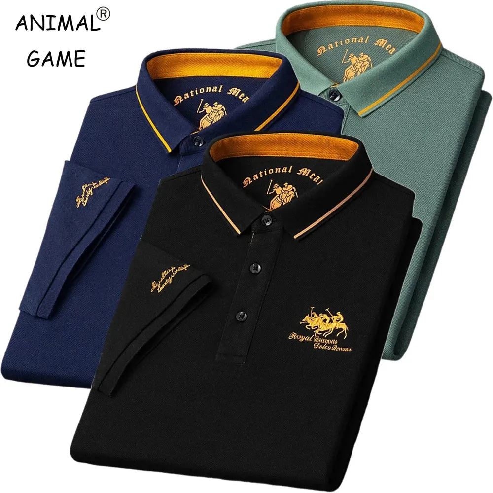 Summer Mens Embroidered Polo Shirts Short Sleeve Shirt Luxury ™