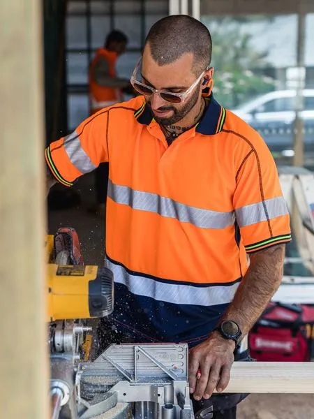 Taped Hi Vis Polyester Mesh Polo - BK1219T