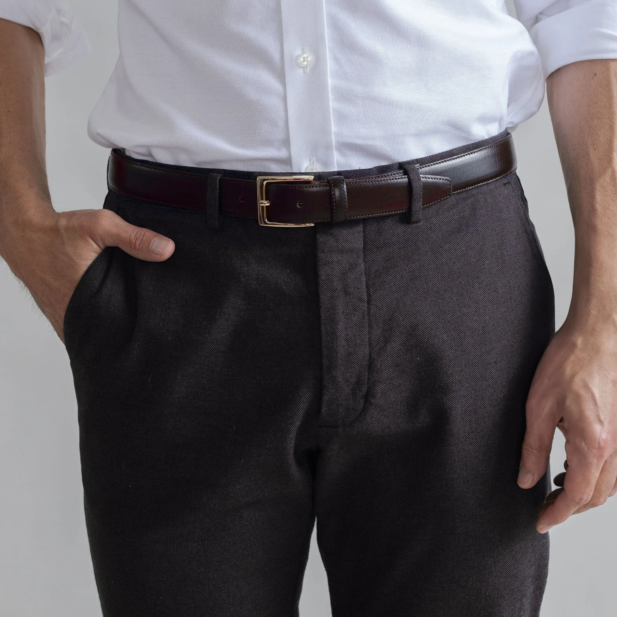 The Dark Brown Brushed Cotton Richmond Dress Chino Custom Pant