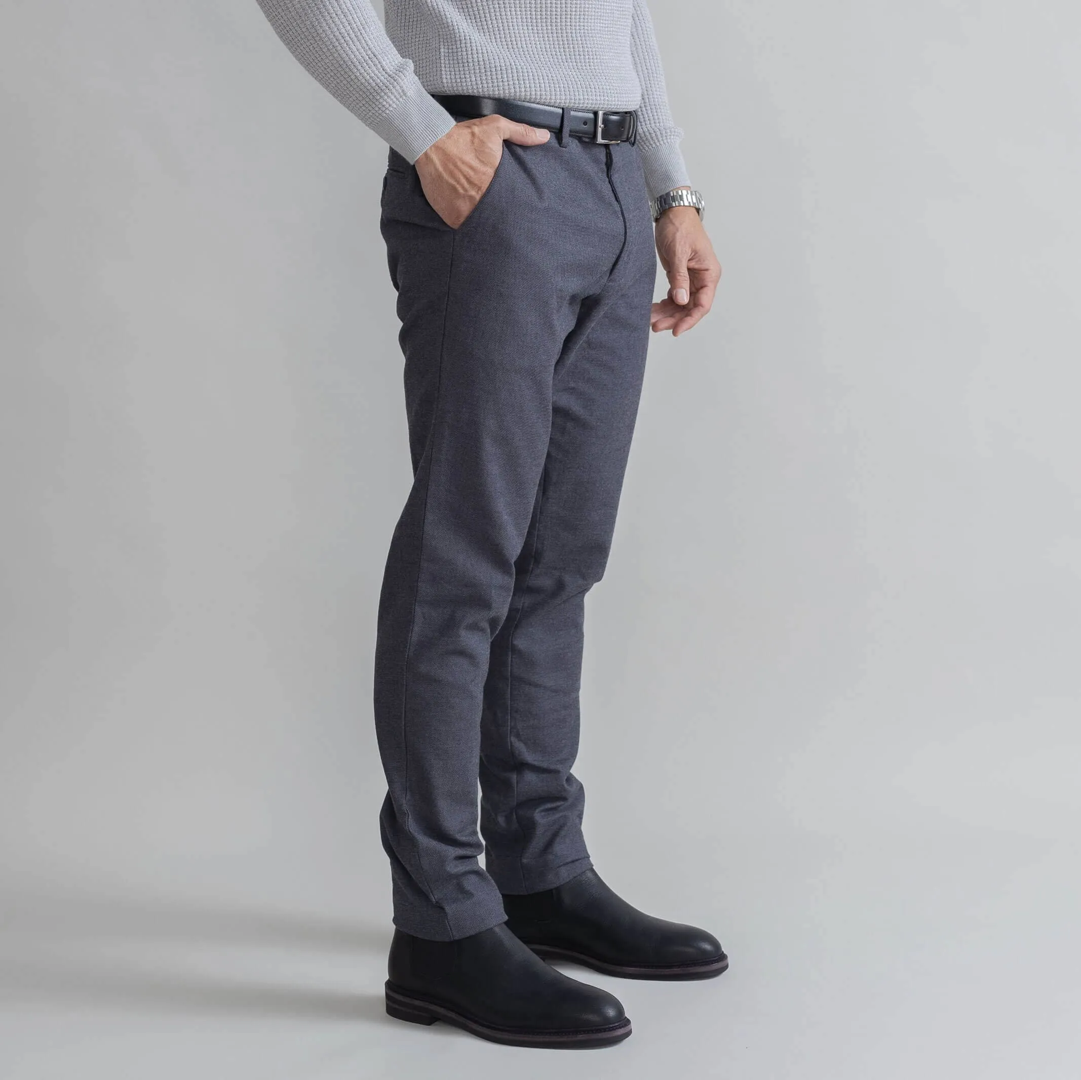 The Dark Grey Brushed Cotton Richmond Dress Chino Custom Pant