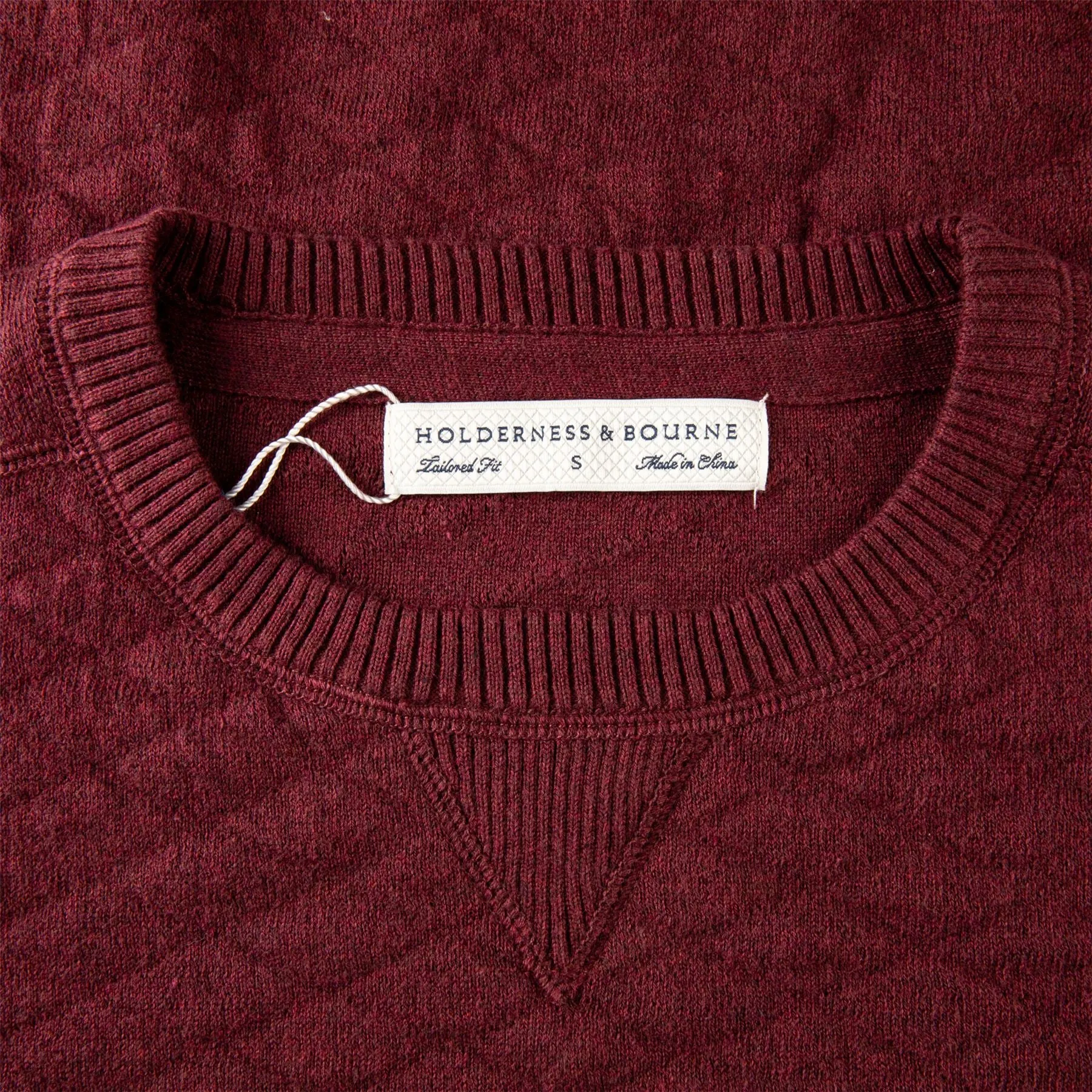 The Ward Crewneck Sweater Heathered Port - AW23