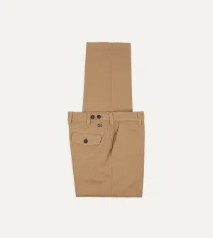 Tobacco Cotton Flat Front Chino