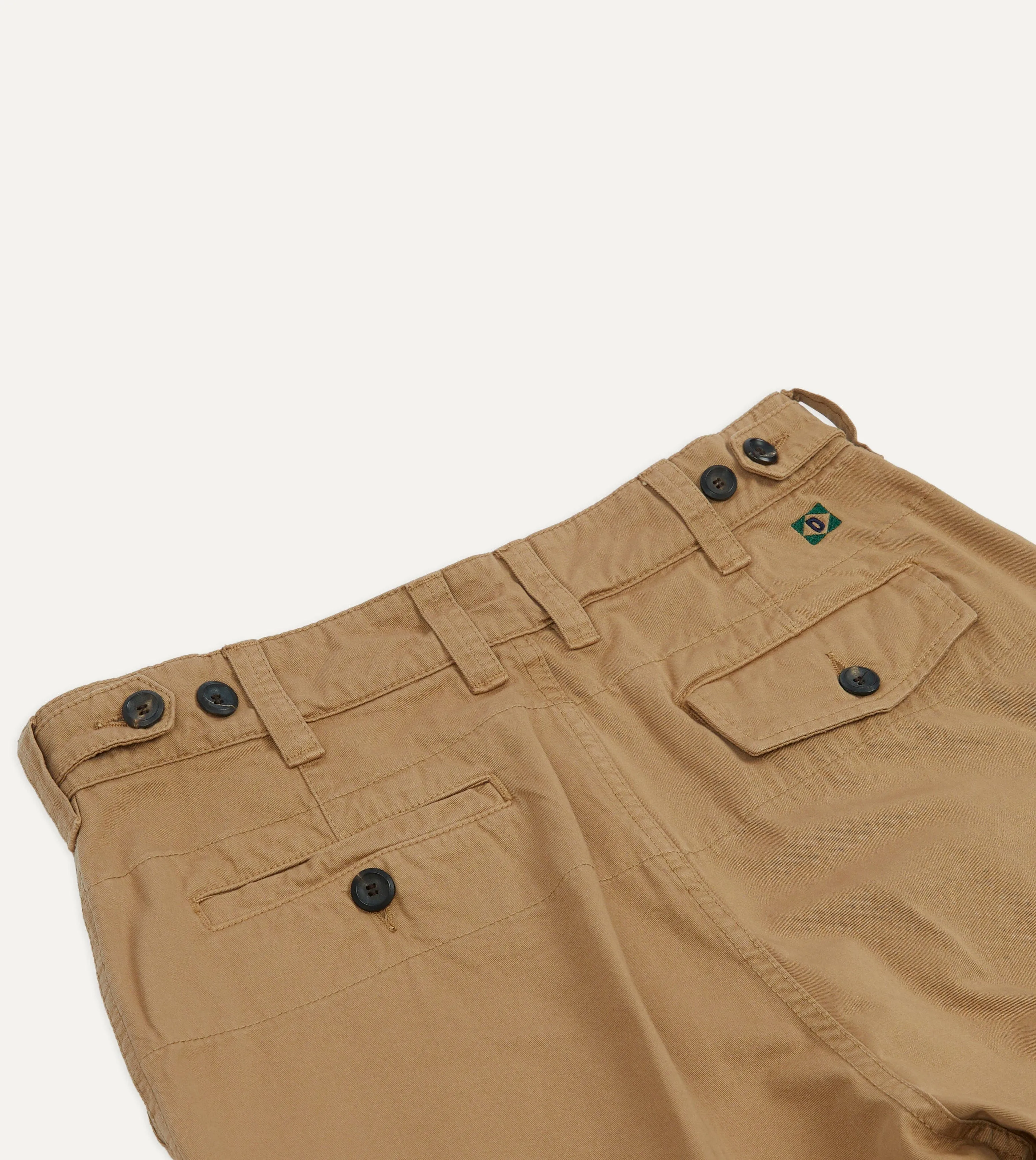 Tobacco Cotton Flat Front Chino